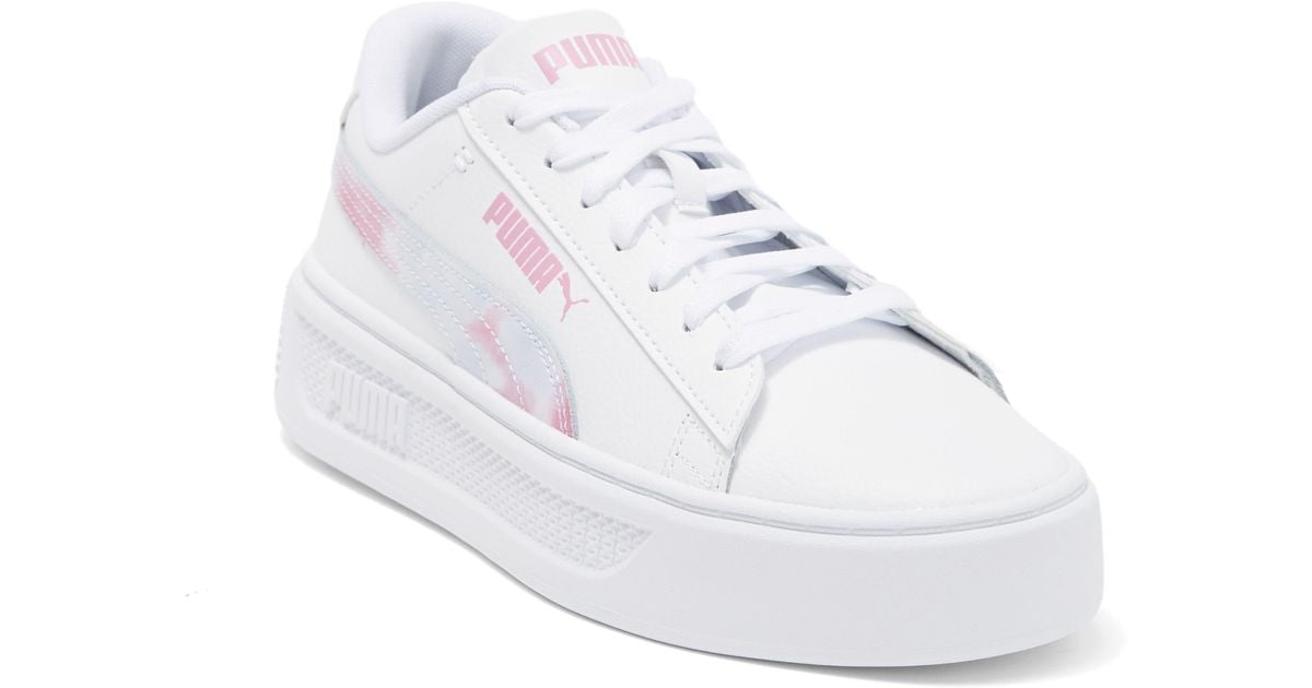 PUMA Smash Platform V3 Soft Sneaker in White | Lyst