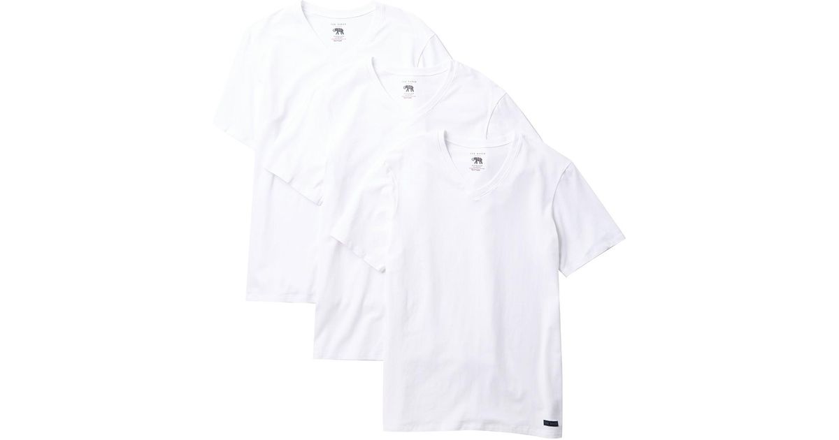 Ted Baker Cotton V-neck Tees - Pack Of 