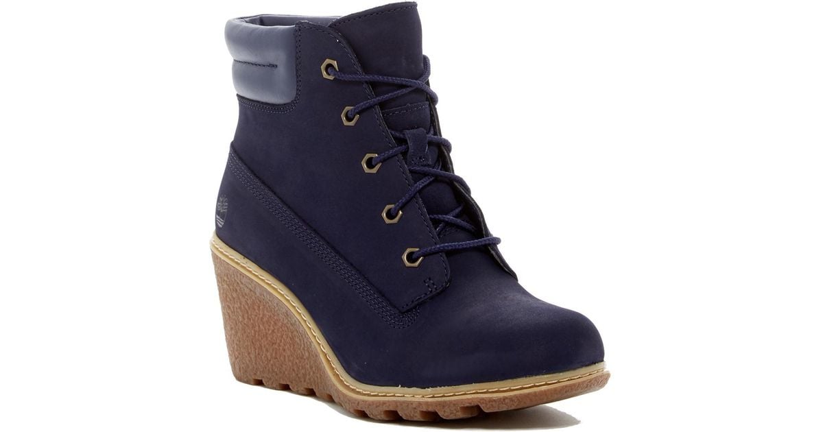 Timberland Amston 6" Nubuck Wedge Boot in Blue | Lyst
