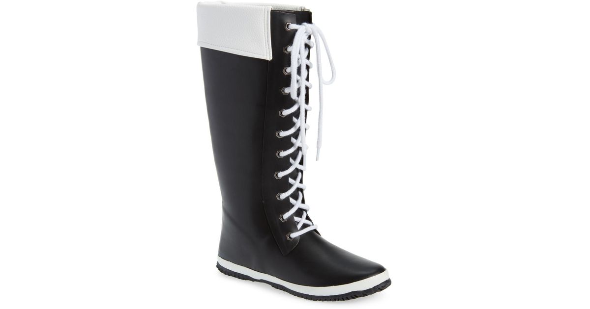 dav lace up rain boots