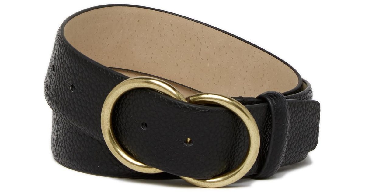 Steve Madden Pebbled Buckle Belt in Black Lyst