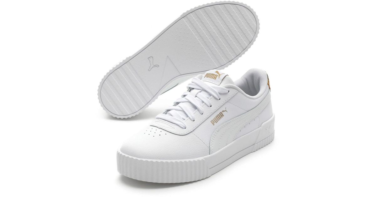 PUMA Leather Carina Leo L Sneaker in White - Lyst