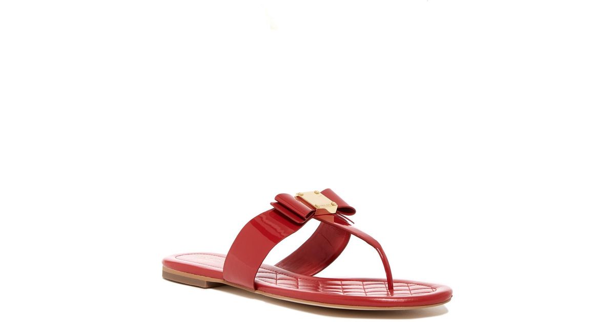 Cole Haan Leather Tali  Bow Sandal  in Red Lyst