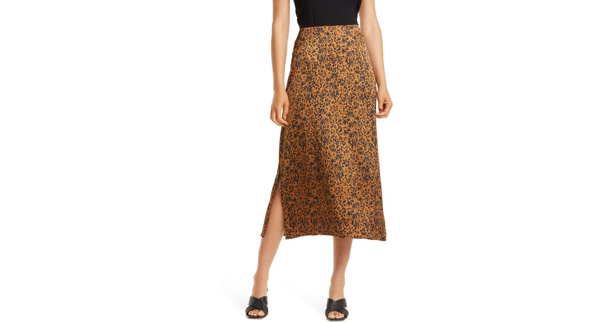 Halogen leopard midi skirt cheap