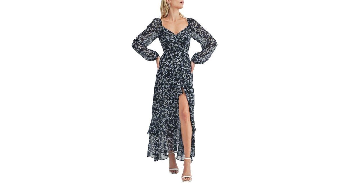 Floral Lace Slit Maxi Dress