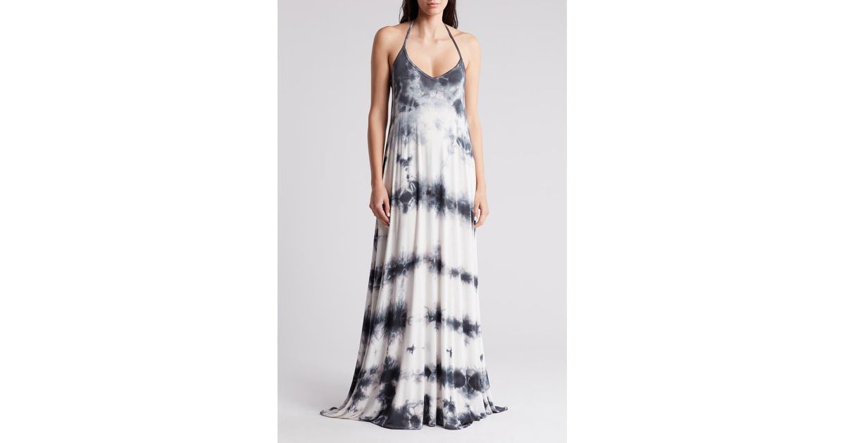 Go Couture Tie Dye Maxi Tank Dress in White | Lyst