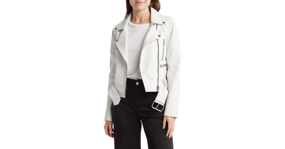 Walter Baker Nicole Moto Jacket in White Lyst