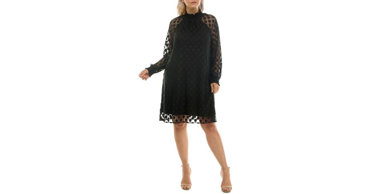 knee length dresses for ladies I.H.F Black Column Evening Gown with Trapeze Neckline and Long Slit Sleeves main image 0