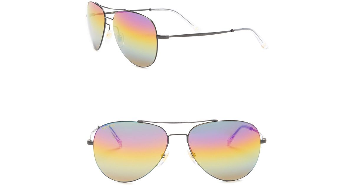 gucci 59mm aviator sunglasses