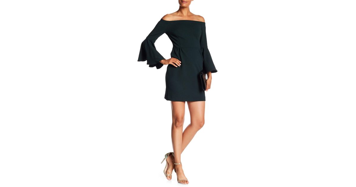trina turk off the shoulder dress