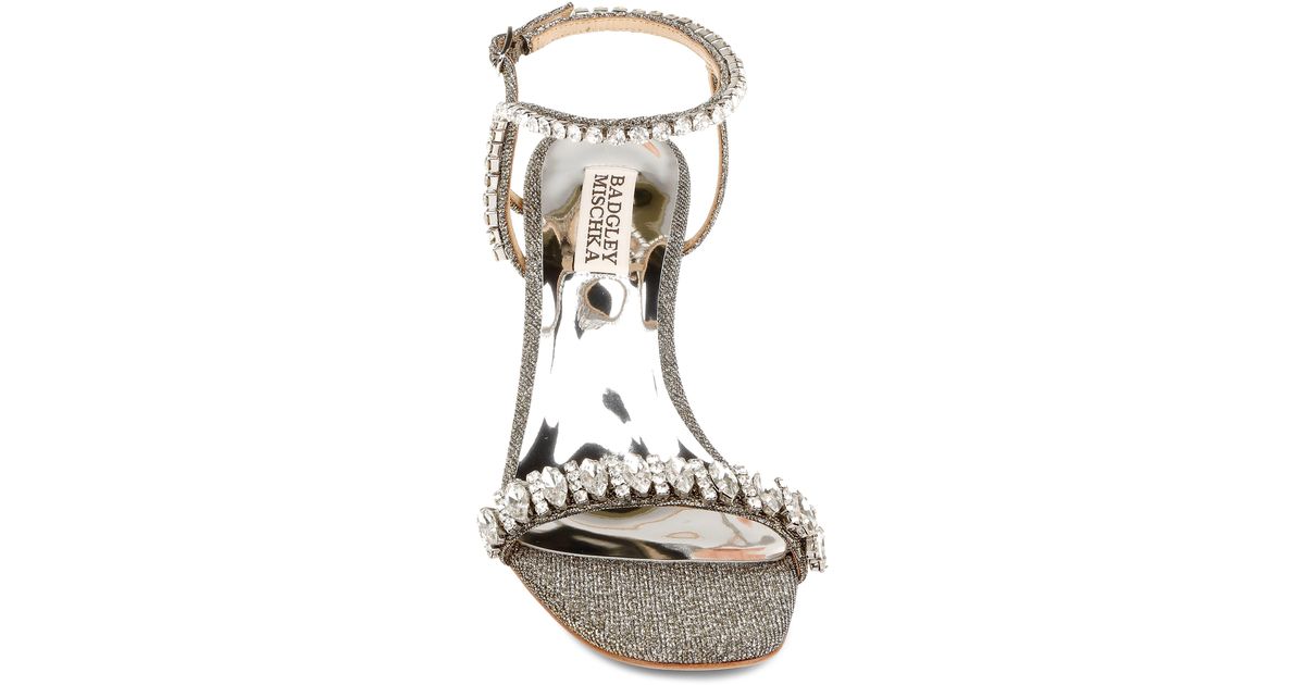 Badgley Mischka Badgley Mischka Marilee Ankle Strap Sandal In Pewter