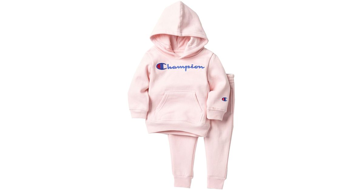 champion hoodie baby pink