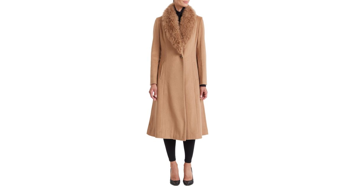 Sofia Cashmere Toscana Genuine Dyed Lamb Shearling Collar Wool