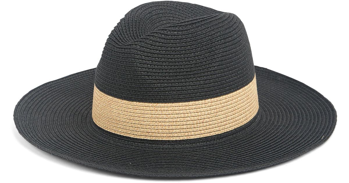 Halogen Packable Panama Hat In Black 
