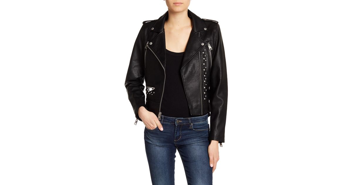 Levi S Black Studded Faux Leather Jacket