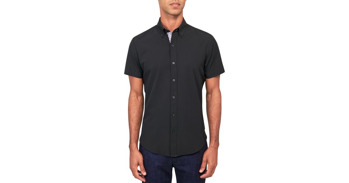 Con.struct Slim Fit Solid Four-way Stretch Performance Short Sleeve ...