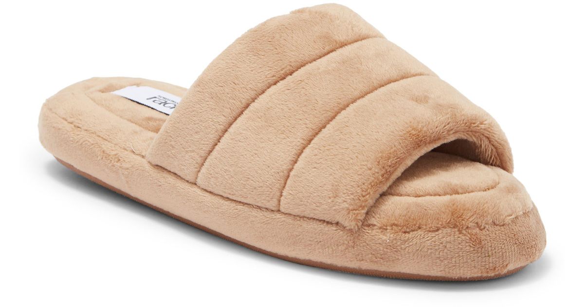 Nordstrom Rack Deborah Quilted Faux Fur Slipper in Natural Lyst