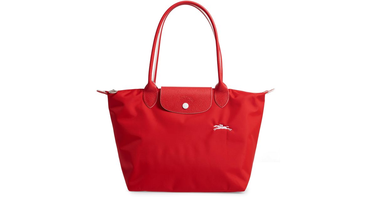 Longchamp Medium Le Pliage Club Shoulder Tote In Vermillion At Nordstrom  Rack in Red | Lyst