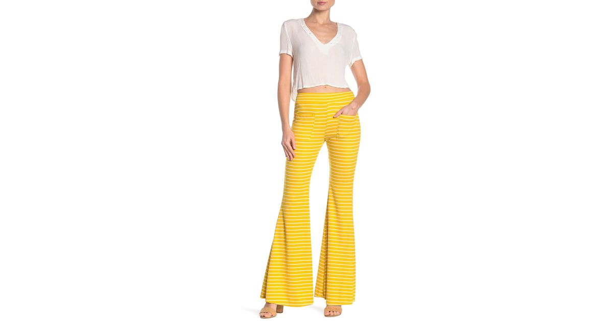 yellow and white striped pants