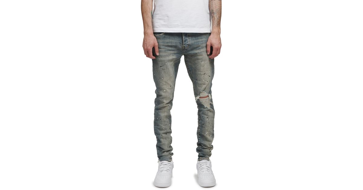 Purple Brand Slim Stretch Ripped Jeans in Blue for Men