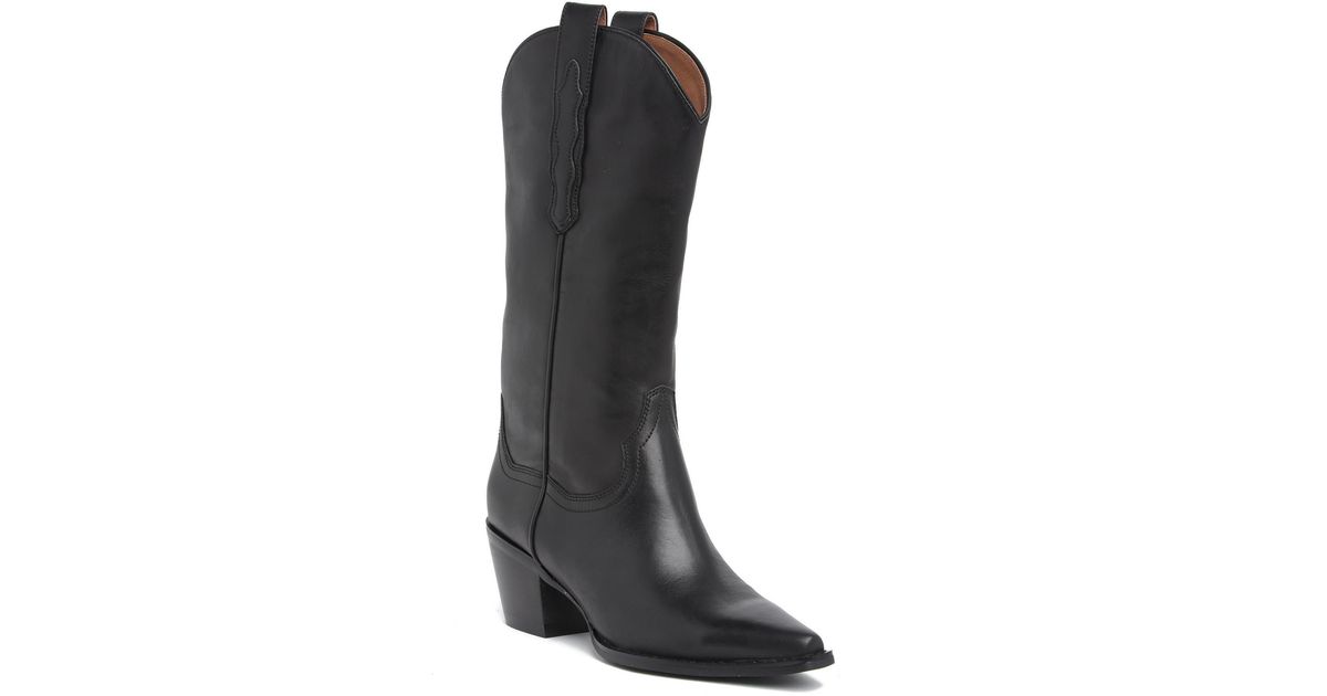 Jeffrey Campbell Leather Floured Western Boot In Black At Nordstrom Rack |  Lyst