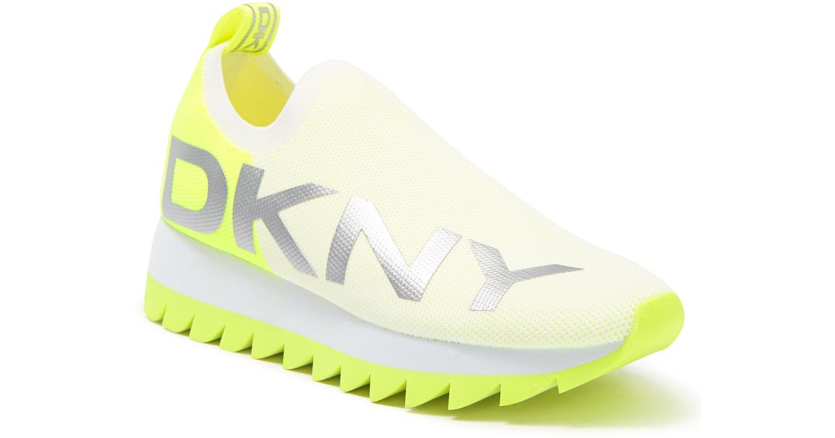 DKNY Azer Sneaker In White/zest At Nordstrom Rack - Lyst