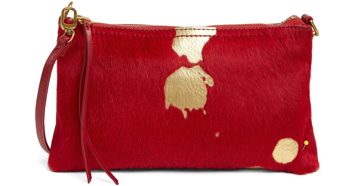 Hobo International Darcy Genuine Calf Hair Crossbody Bag In Gold Leaf