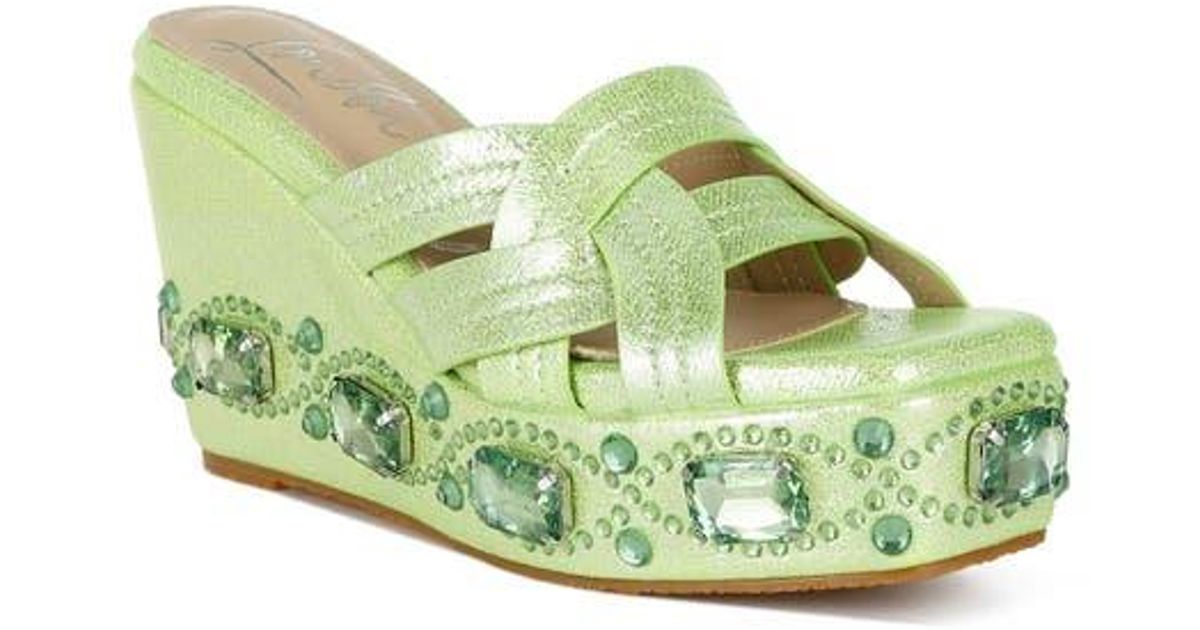 LONDON RAG Blistronic Platform Wedge Sandal in Green | Lyst