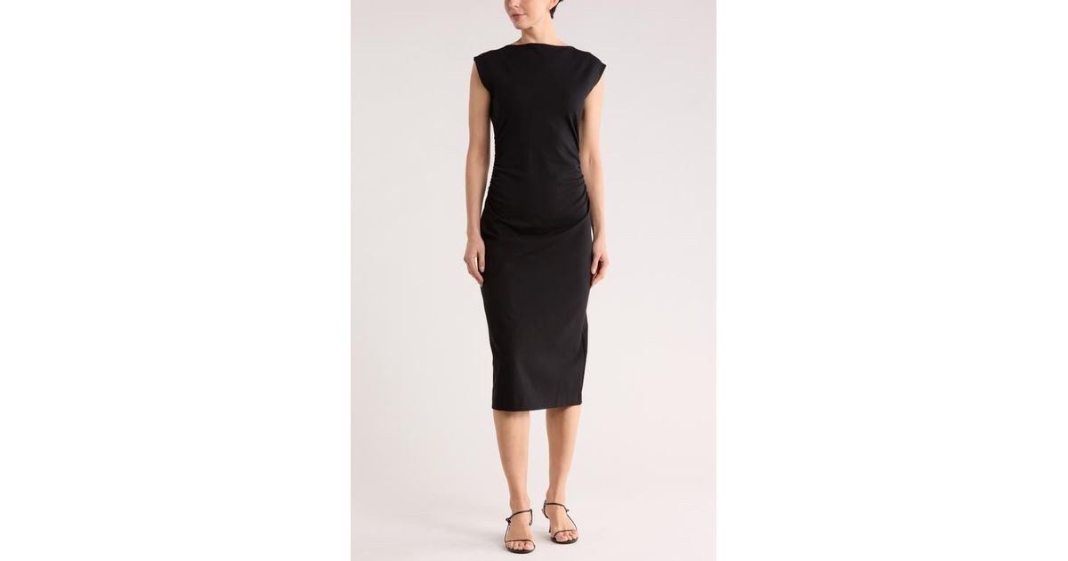 sleeveless formal women's black off the shoulder dress Long Prom Dresses, Black Off Shoulder Ev Black Ribbed Knit Dress Style:Dress J end-use:day