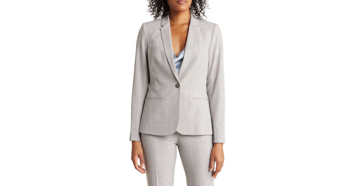 Calvin Klein Glen Plaid One Button Blazer In Zen Multi At Nordstrom