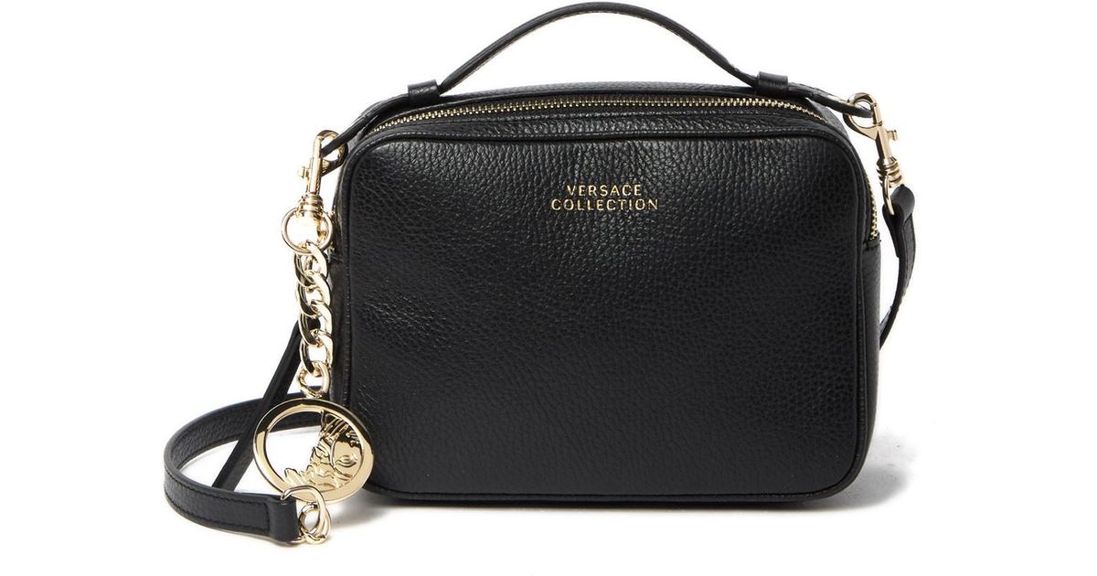 Versace Pebbled Leather Crossbody in 