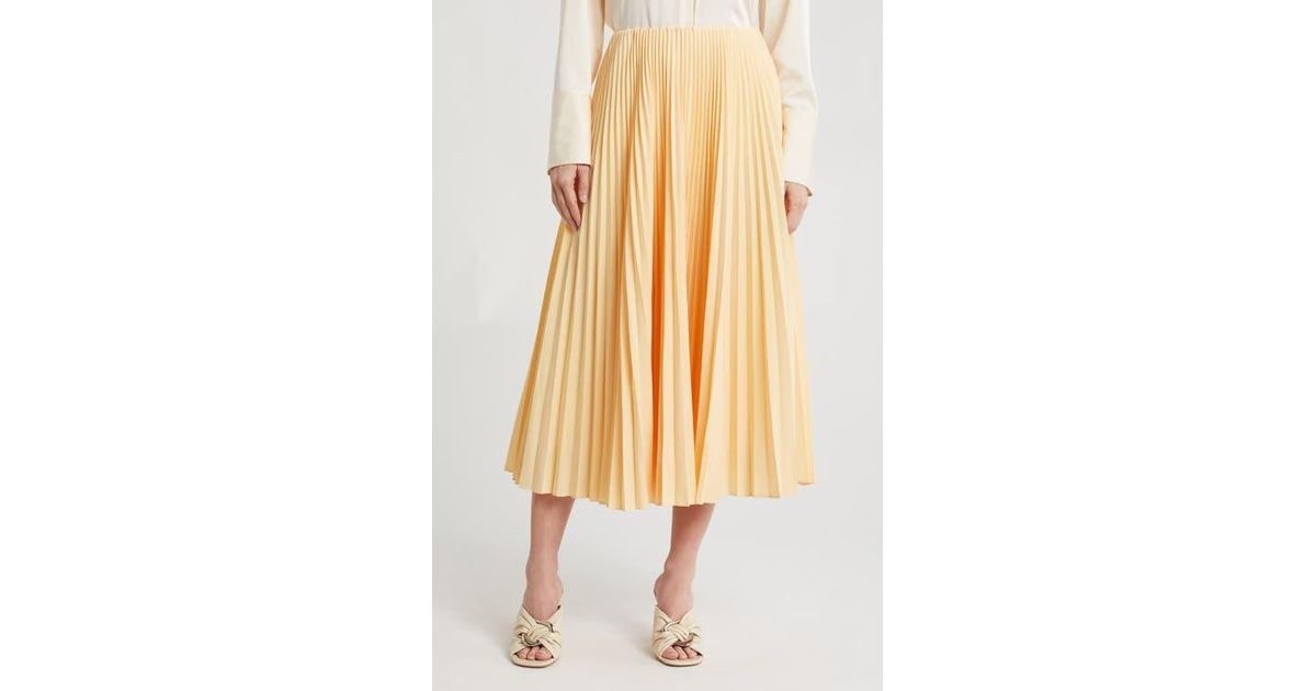 Tatum Pleated Skirt in Natural Lyst