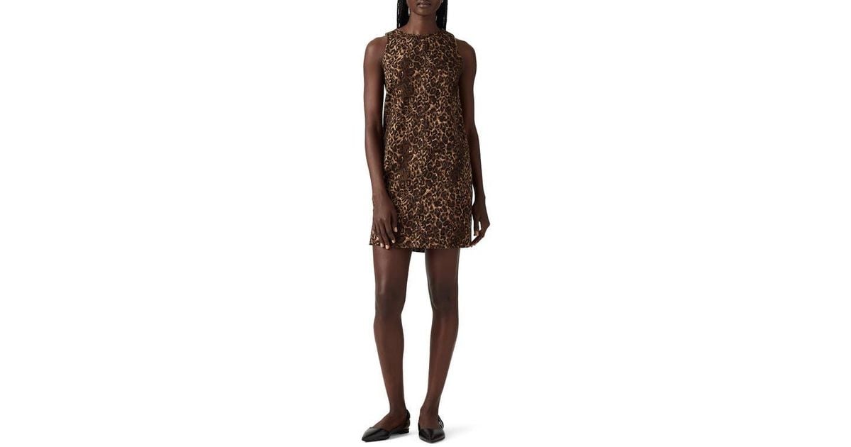Levi's '90S Leopard Print Denim Shift Dress in Brown | Lyst