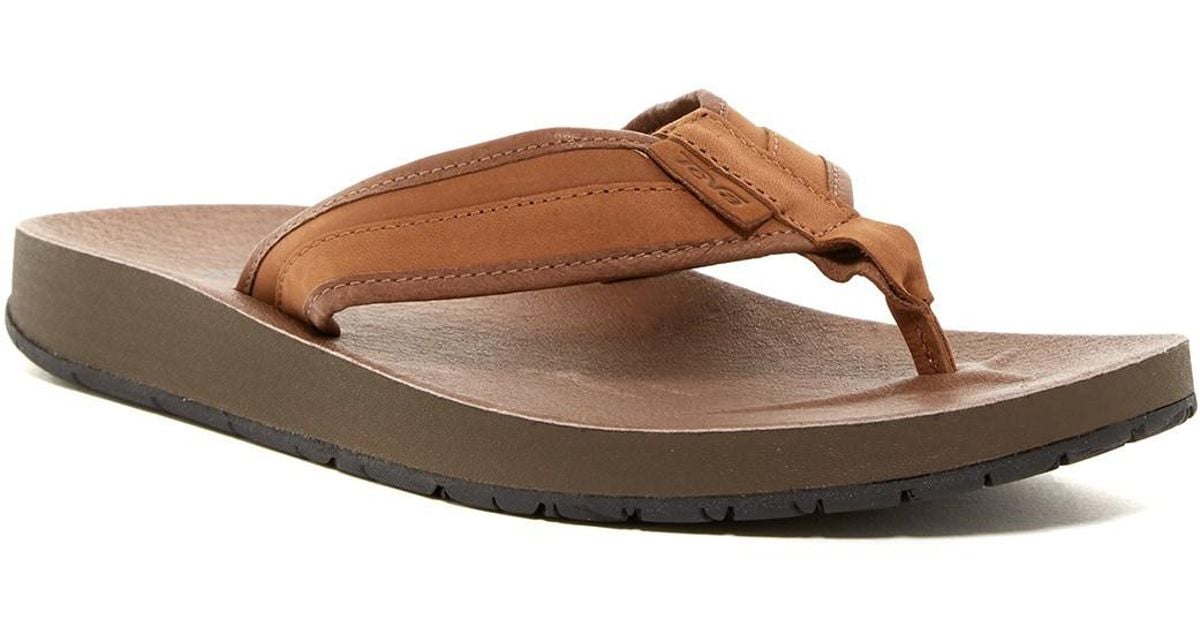teva leather flip flops