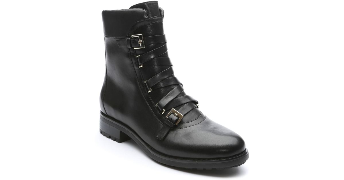 tahari jude leather combat boots