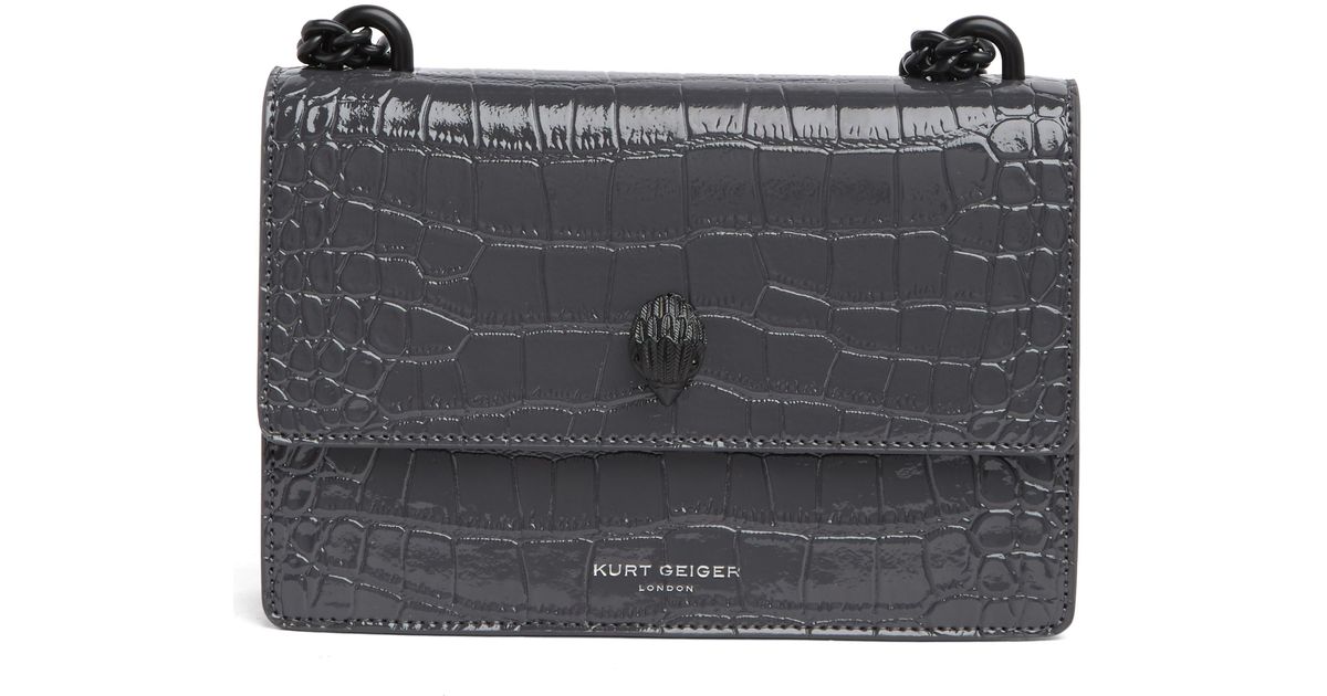 Kurt Geiger Leather Shoreditch Croc Embossed Small Crossbody Bag In