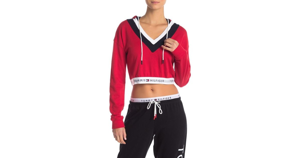 tommy cropped hoodie