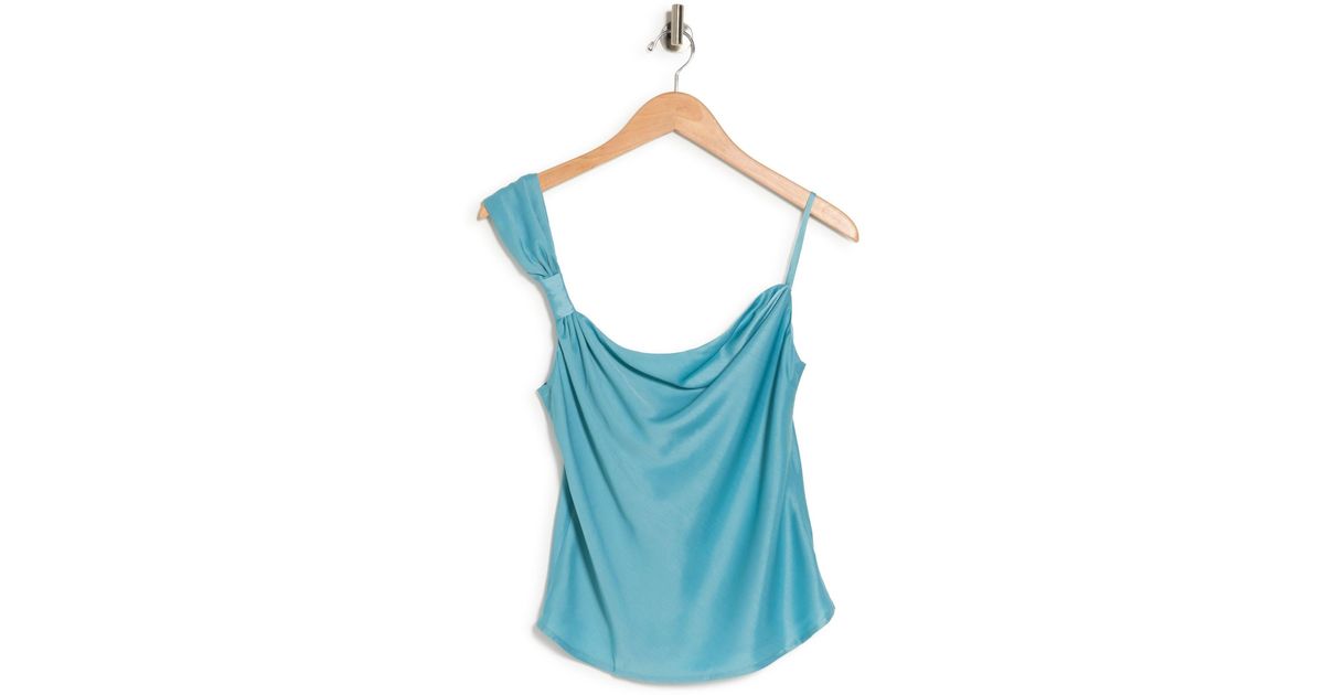 Lush Asymmetrical One-shoulder Top in Blue | Lyst