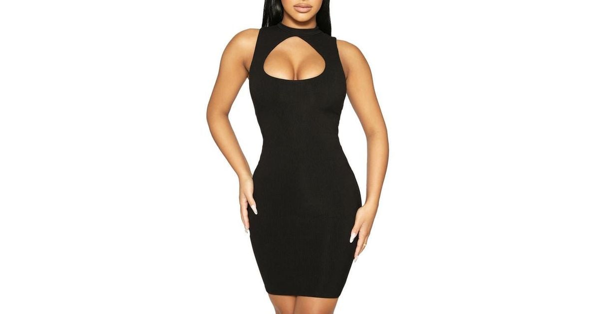 Snatched Rack Naked Wardrobe Lock Keyhole Snatched Minidress in Black | Lyst