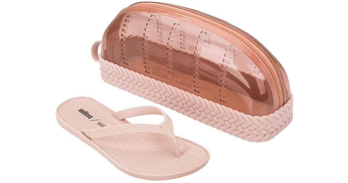 Melissa Braided Summer Salinas Flip Flop Carrier In Light Pink At