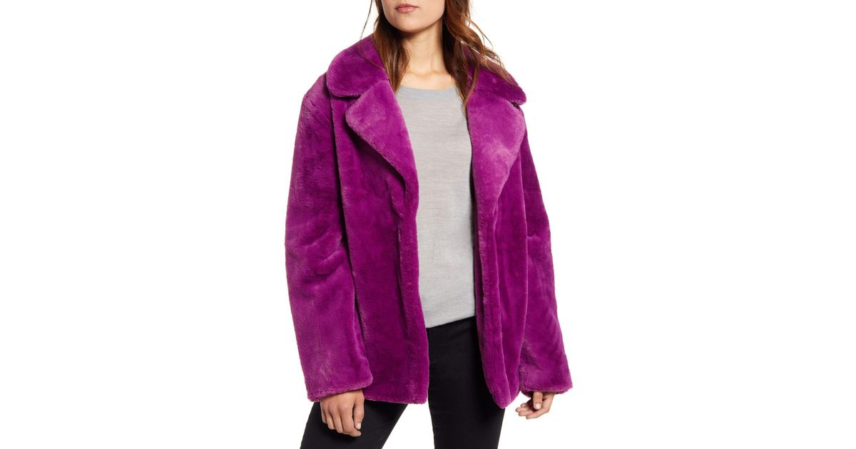 halogen faux fur coat