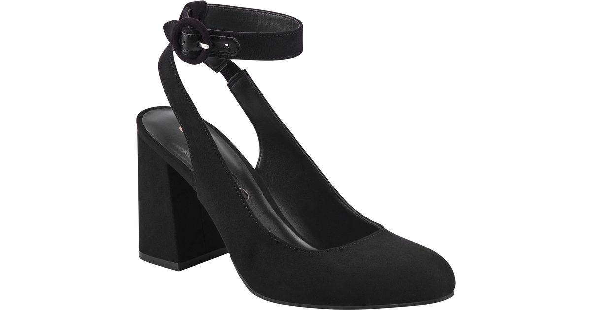 Unisa Ankle Strap Block Heel Pump in Black Lyst