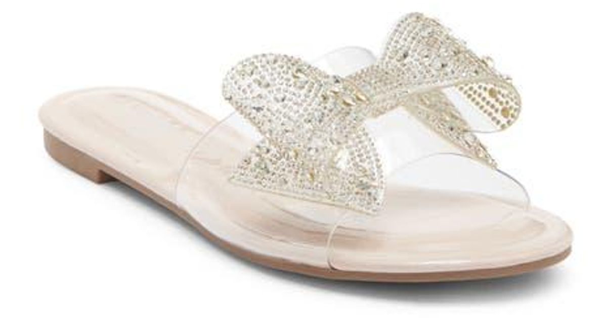 Ross Moda Slides Top Moda Peach Bow Slide Sandal in White | Lyst