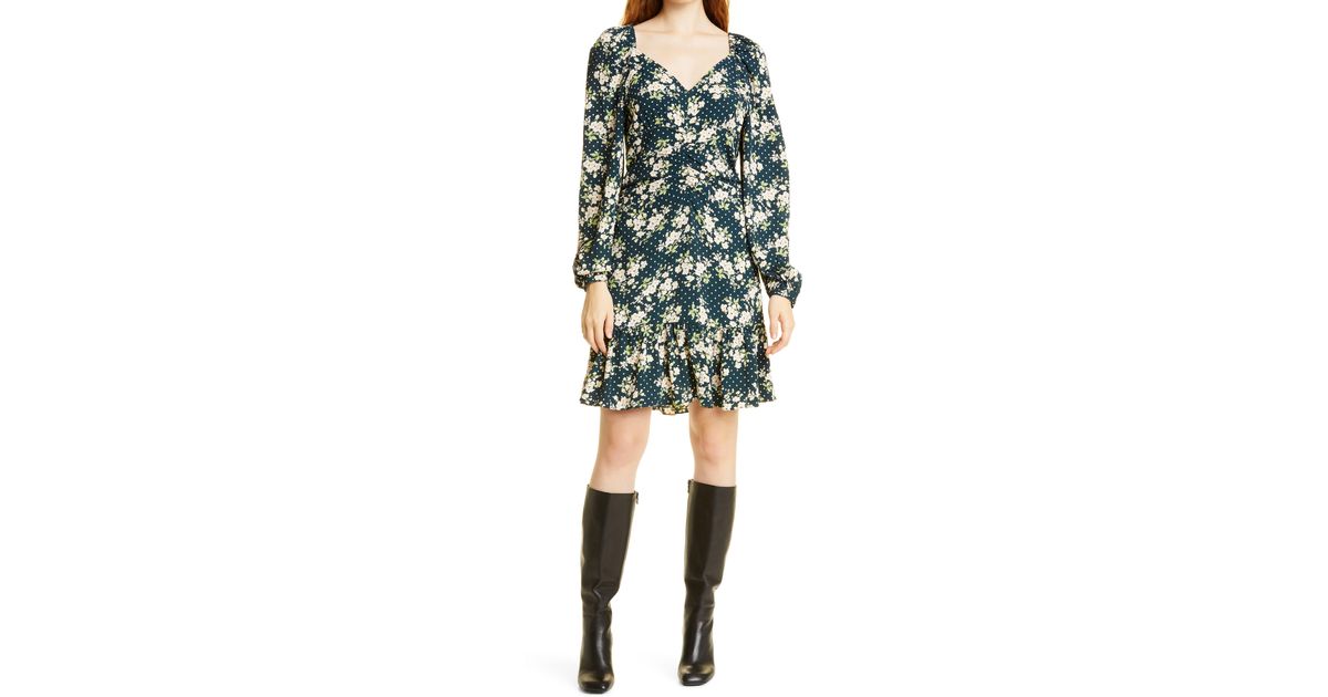 byTiMo Crepe Gathers Long Sleeve Dress In New York Blossom At