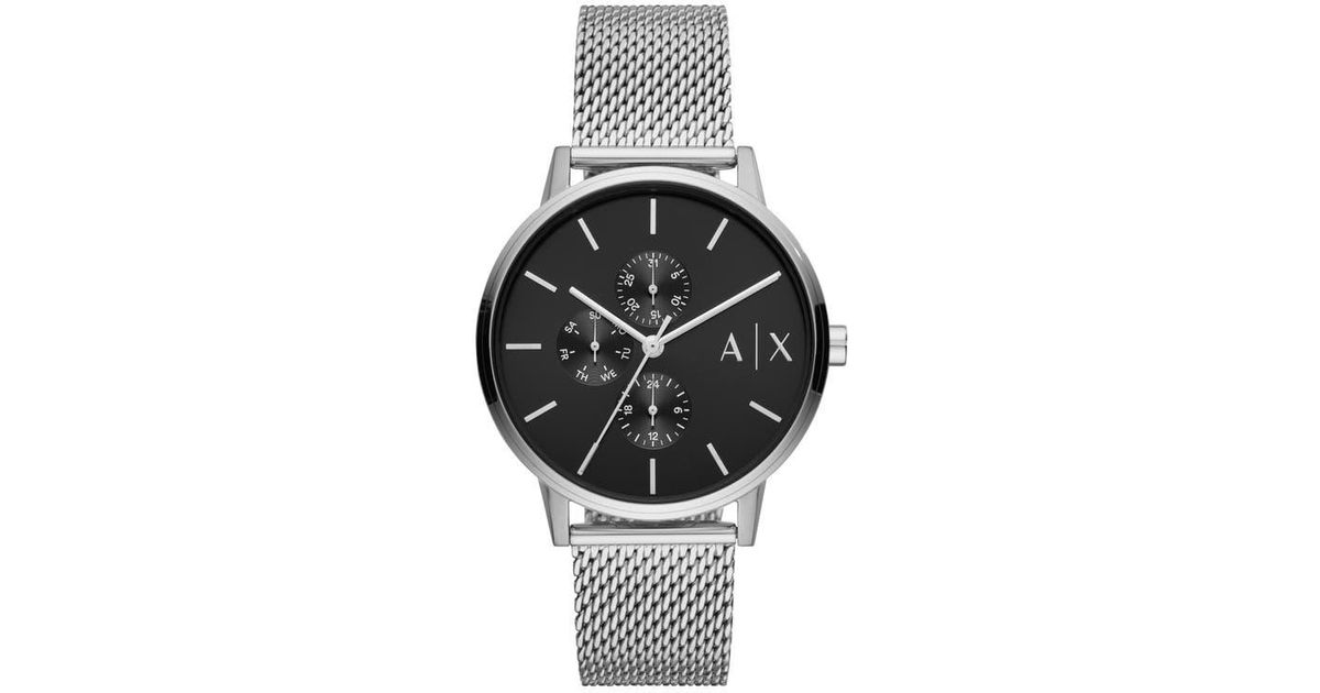 ARMANI EXCHANGE Multifunction Mesh Bracelet Watch, 42Mm in Black for ...