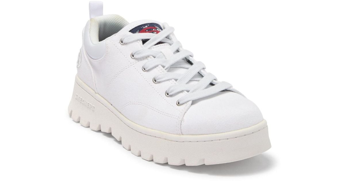 skechers white platform sneakers