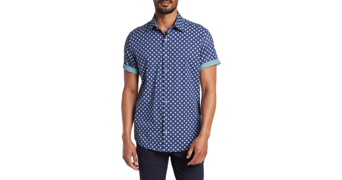 Stone Rose Citrus Print Short Sleeve Shirt In Navy At Nordstrom Rack in
