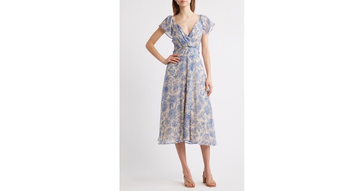 slim fit dress slacks April Button Front Floral Print Midi Dress In Multi – Lily and Lionel main image 0