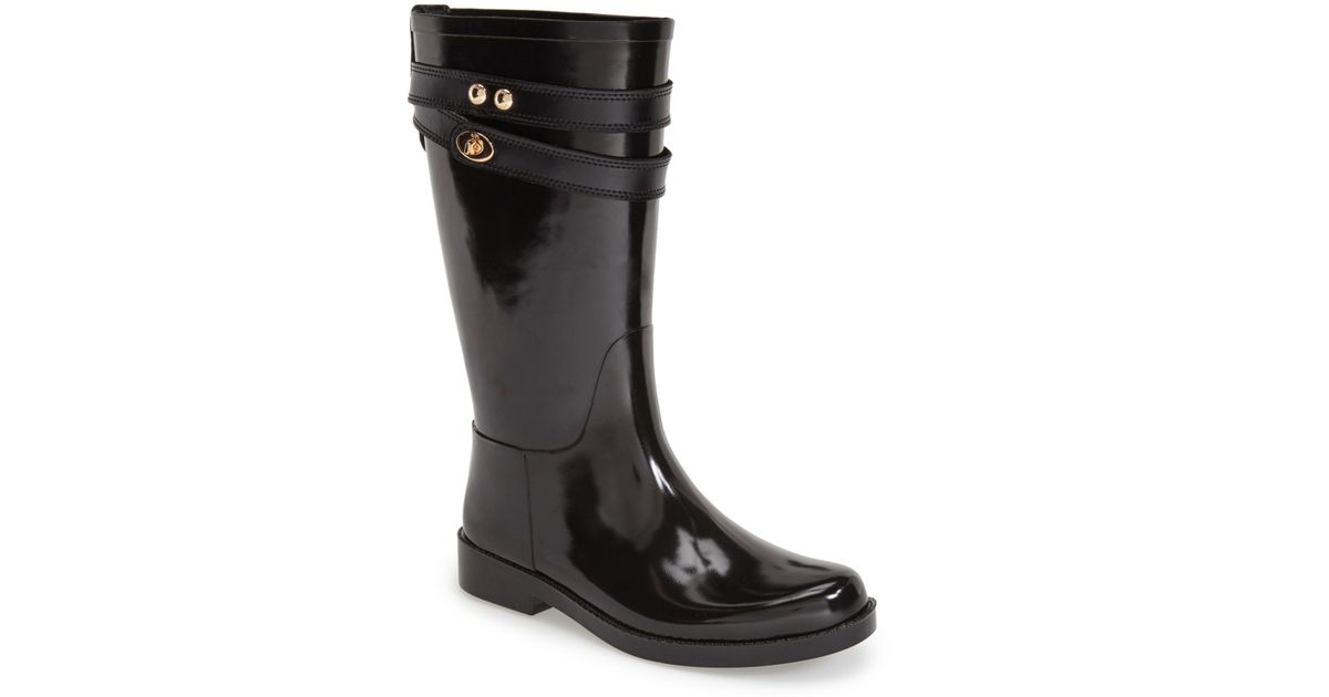 COACH Rubber 'tara' Rain Boot (women) in Black - Lyst