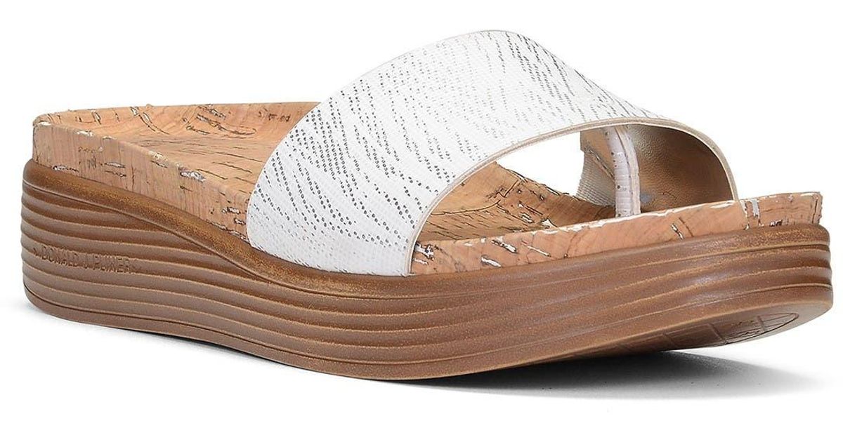 Donald J Pliner Fiji Leather Low Wedge Slide Sandal - Lyst